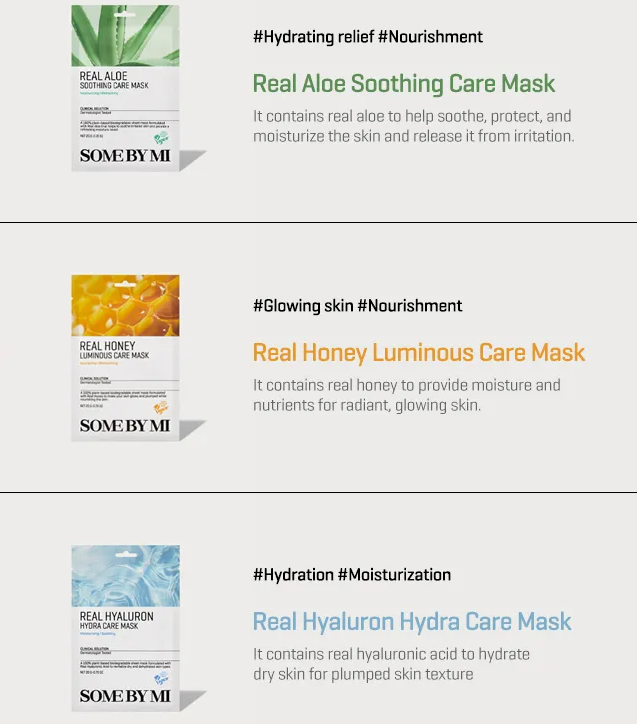 SOME BY MI - Real Care Mask - Maschera in tessuto - 10 Tipi