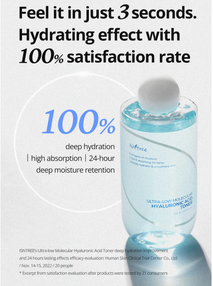 Isntree - Ultra-Low Molecular Hyaluronic Acid Toner - Tonico Viso all’Acido Ialuronico