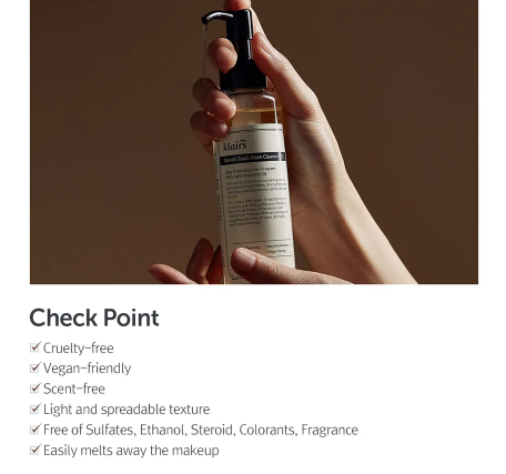 Dear, Klairs - Olio detergente nero delicato e fresco