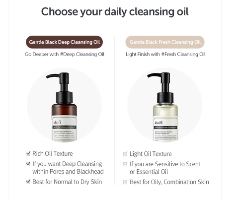 Dear, Klairs - Olio detergente nero delicato e fresco