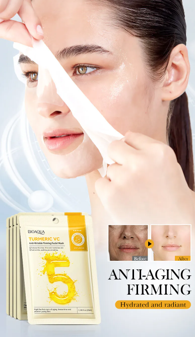 BIOAQUA - Maschera viso antirughe rassodante alla curcuma VC