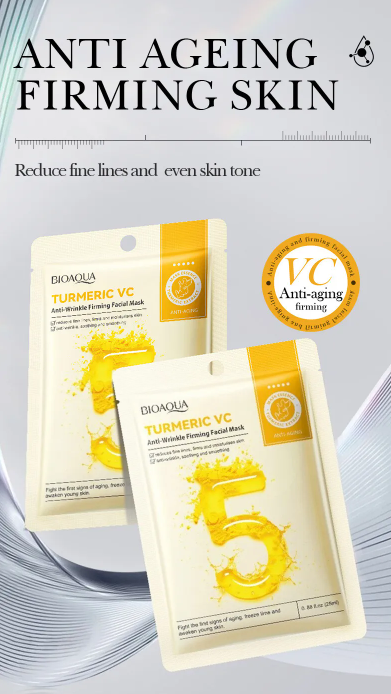 BIOAQUA - Masque facial raffermissant anti-rides au curcuma VC