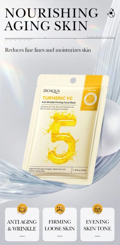 BIOAQUA - Masque facial raffermissant anti-rides au curcuma VC