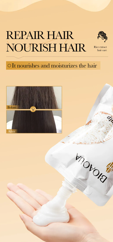 BIOAQUA - Maschera per capelli alla polpa di riso grezza