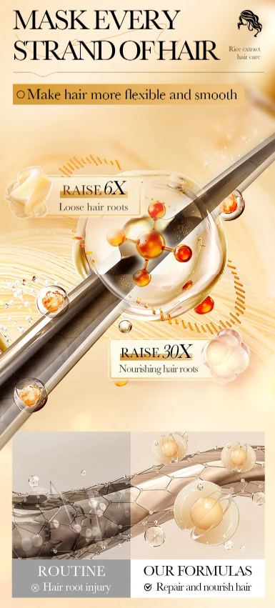 BIOAQUA - Maschera per capelli alla polpa di riso grezza