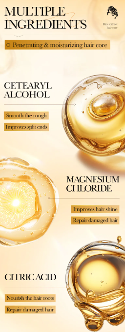 BIOAQUA - Maschera per capelli alla polpa di riso grezza