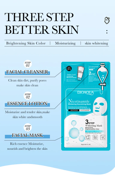 BIOAQUA - Maschera sbiancante in 3 fasi