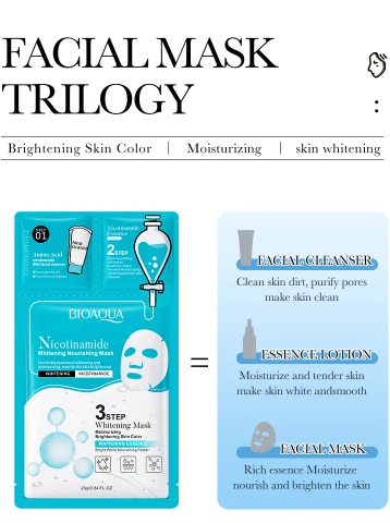 BIOAQUA - Masque blanchissant en 3 étapes
