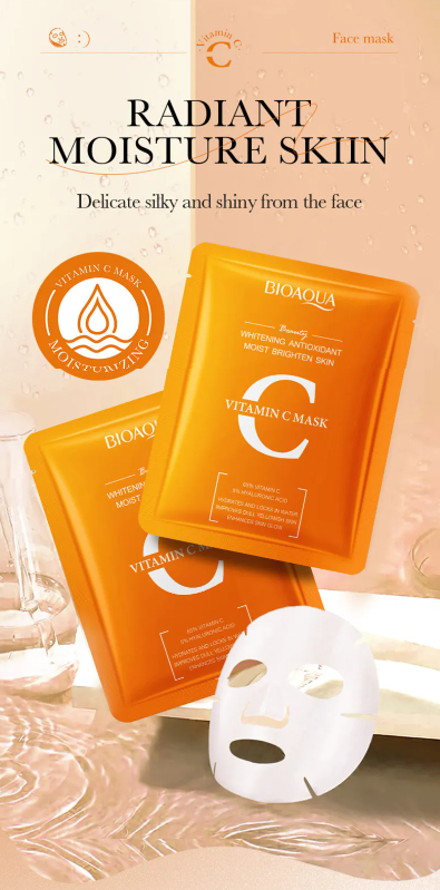 BIOAQUA - Maschera sbiancante antiossidante alla vitamina C - Maschera Viso alla Vitamina C