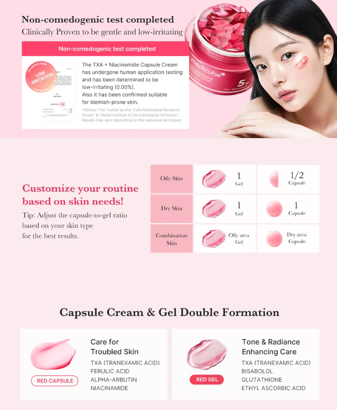 medicube - TXA Niacinamide Capsule Cream - Crema Viso con Capsule