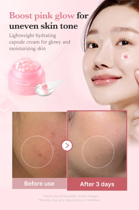 medicube - PDRN Pink Collagen Capsule Cream - Crema con capsule di collagene