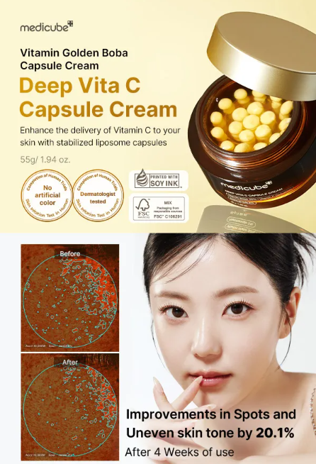 medicube - Deep Vita C Capsule Cream - Crema Viso Anti-macchie