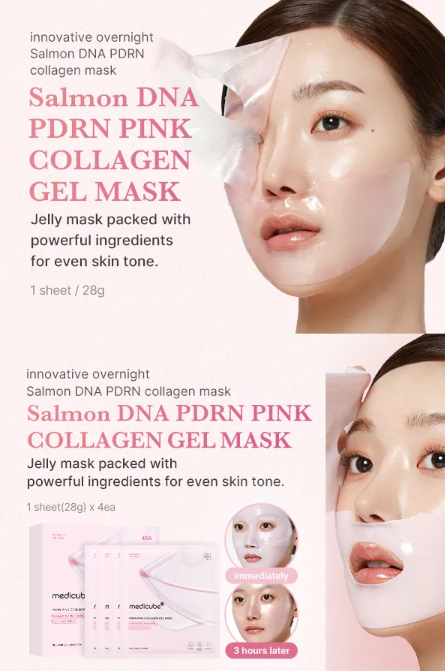 medicube - PDRN Pink Collagen Gel Mask- Maschera Viso PDNR Collagene Rosa