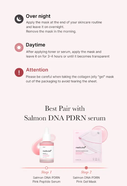 medicube - PDRN Pink Collagen Gel Mask- Maschera Viso PDNR Collagene Rosa
