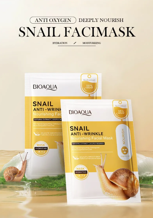 BIOAQUA - Maschera viso nutriente antirughe alle lumache