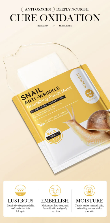 BIOAQUA - Maschera viso nutriente antirughe alle lumache