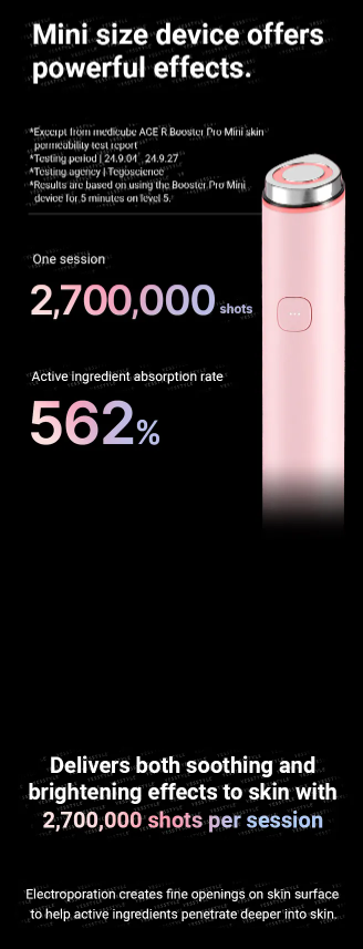 medicube - AGE-R Booster Pro Mini Pink - Dispositivo Skincare Multifunzione Rosa