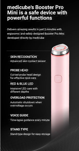medicube - AGE-R Booster Pro Mini Pink - Dispositivo Skincare Multifunzione Rosa