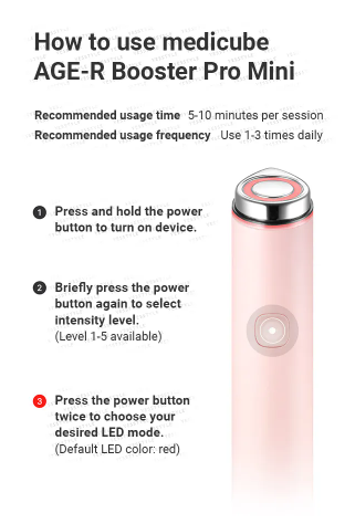 medicube - AGE-R Booster Pro Mini Pink - Dispositivo Skincare Multifunzione Rosa