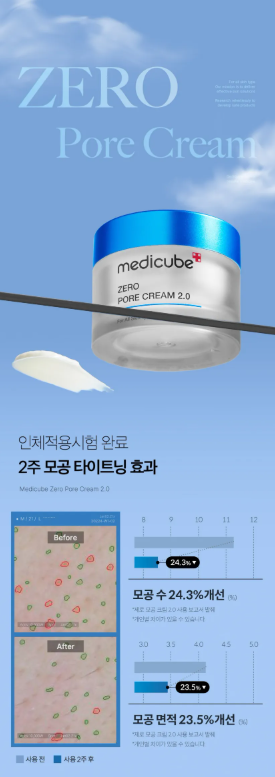 medicube - Zero Pore Cream 2.0 - Crema Viso