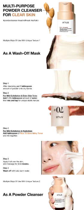 Anua - Rice Enzyme Brightening Cleansing Powder - Polvere Detergente Viso