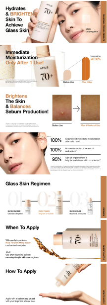 Anua - Rice 70 Glow Milky Toner - Tonico Viso