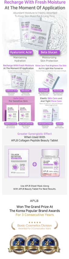 APLB – Masque en Tissu au Collagène et Peptide EGF