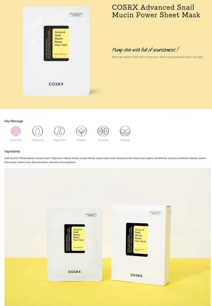 COSRX - Advanced Snail Mucin Maschera Viso