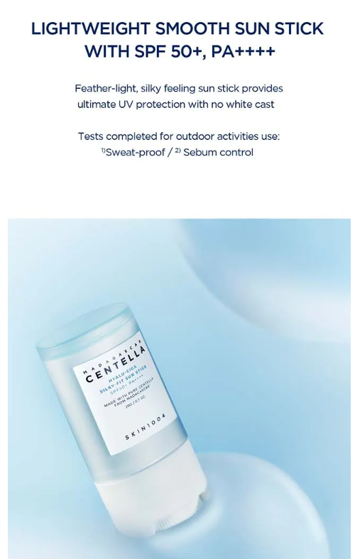 SKIN 1004 - Madagascar Centella Hyalu-Cica Silky-Fit - Stick Solare