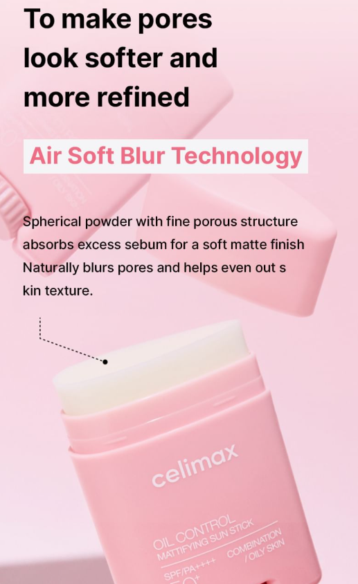 celimax - Oil Control Mattifying Sun Stick - Stick Solare Seboregolatore