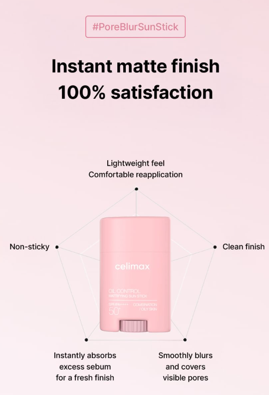 celimax - Oil Control Mattifying Sun Stick - Stick Solare Seboregolatore