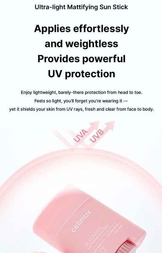 celimax - Oil Control Mattifying Sun Stick - Stick Solare Seboregolatore