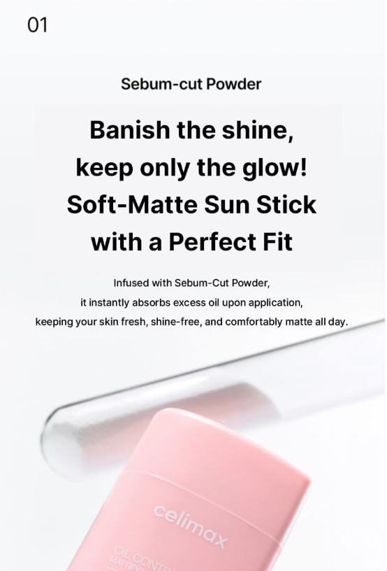 celimax - Oil Control Mattifying Sun Stick - Stick Solare Seboregolatore