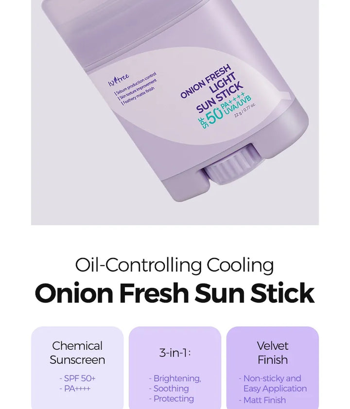 Isntree - Onion Fresh Light Sun Stick - Stick Solare Anti-Imperfezioni Lenitivo