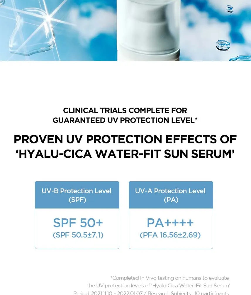 SKIN 1004 - Madagascar Centella Hyalu-Cica Water-Fit Sun Serum - Siero Solare