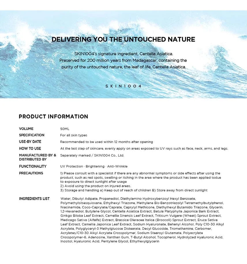 SKIN 1004 - Madagascar Centella Hyalu-Cica Water-Fit Sun Serum - Siero Solare