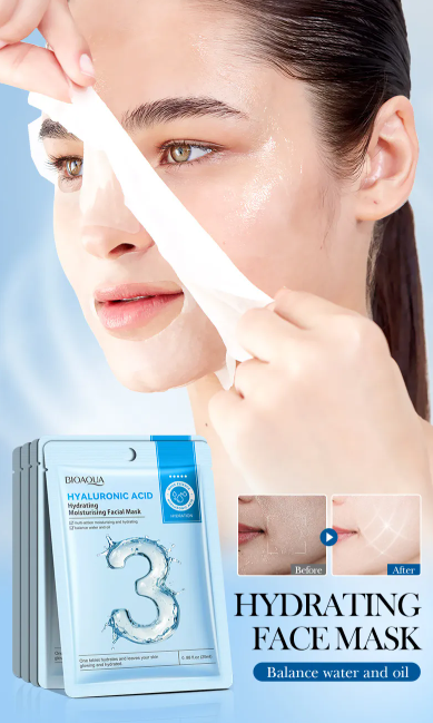 BIOAQUA - Maschera viso idratante all'acido ialuronico